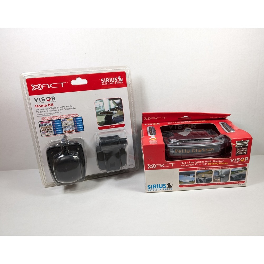 Sirius 2005 Satellite Radio XACT Visor XTR3CK‎ Receiver + Home Kit XS052 BNIB